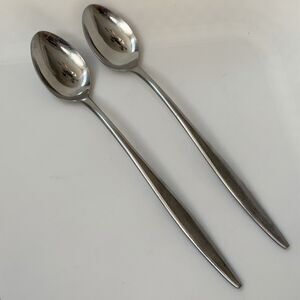 2pc AMC Venice Iced Tea Spoons 7 1/2” Stainless Japan Satin